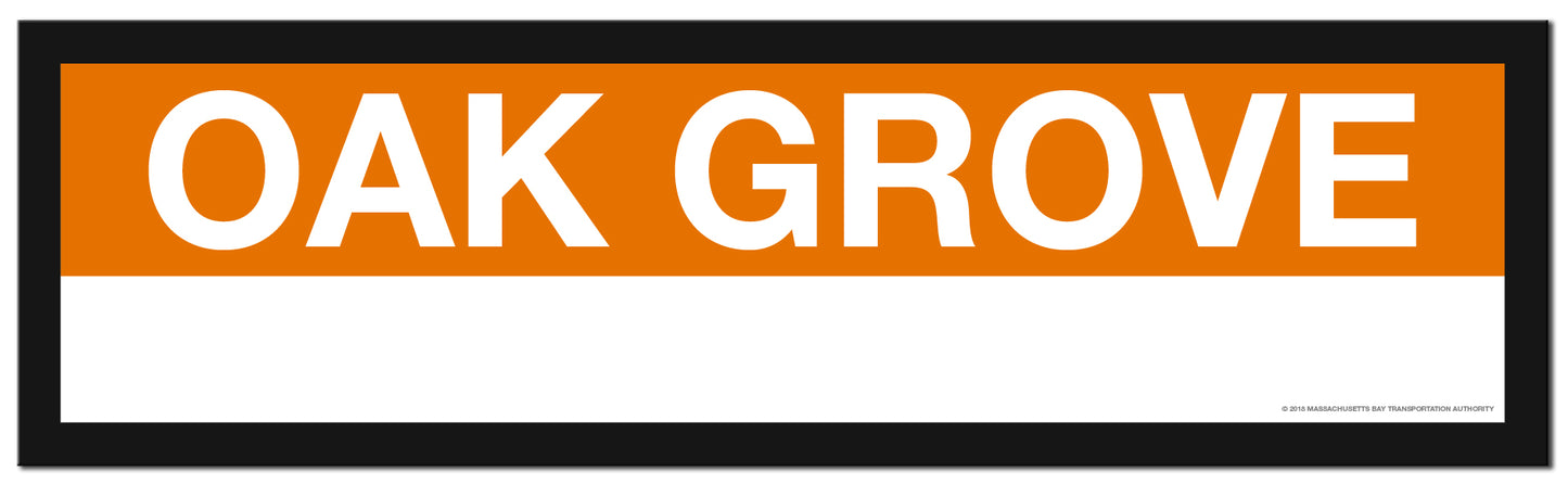 Boston MBTA ORANGE LINE Framed Replica Station Signs