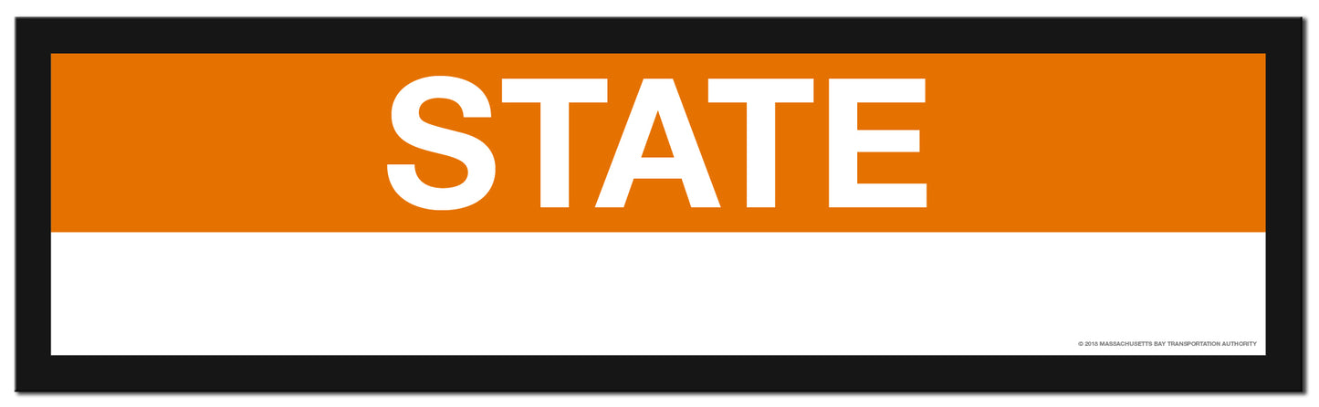 Boston MBTA ORANGE LINE Framed Replica Station Signs