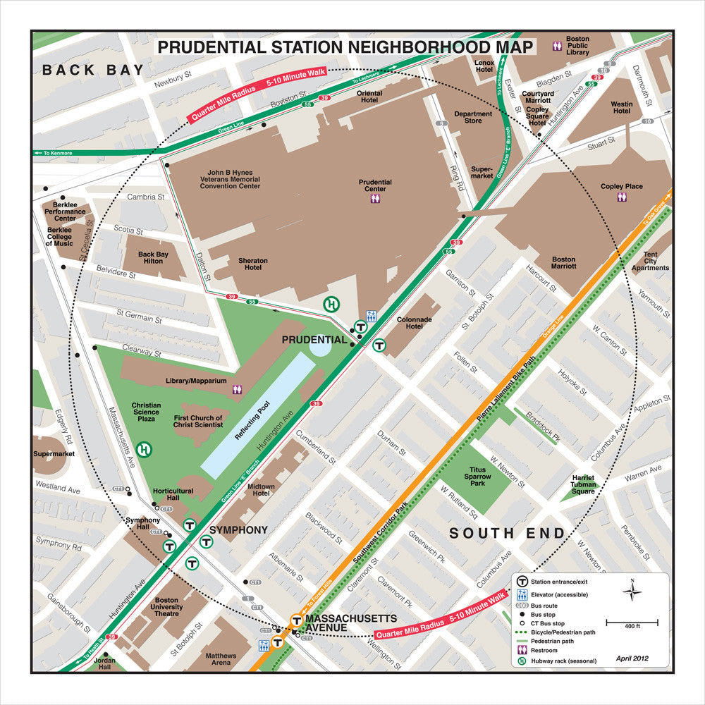 Green Line Station Neighborhood Map: Prudential