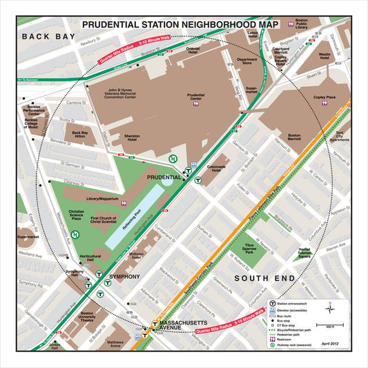 Green Line Station Neighborhood Map: Prudential