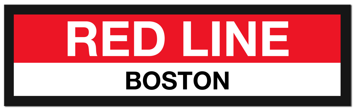 Boston MBTA RED LINE Framed Replica Station Signs