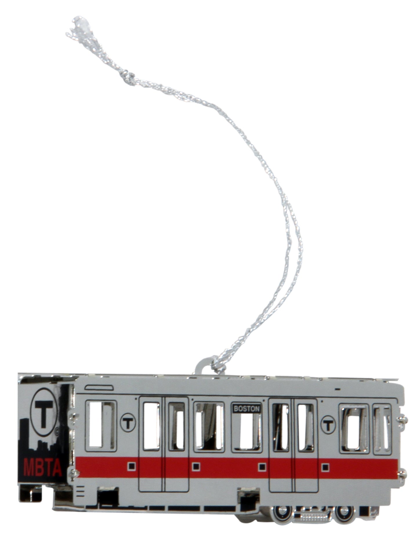 Boston MBTA Red Line Subway Car Metal Ornament