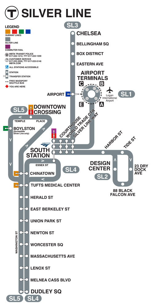 Silver Line Gateway Map (2018) Vertical Format