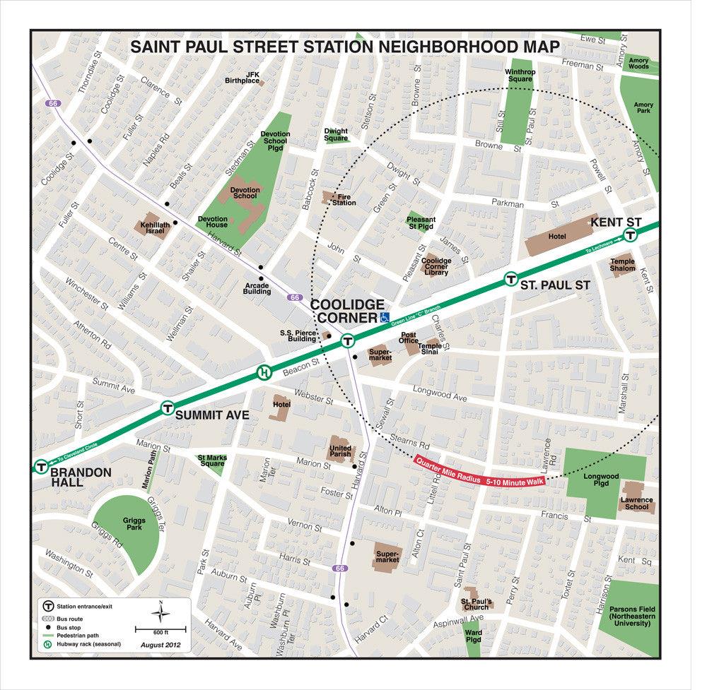 Green Line Station Neighborhood Map: St. Paul Street (Aug. 2012)