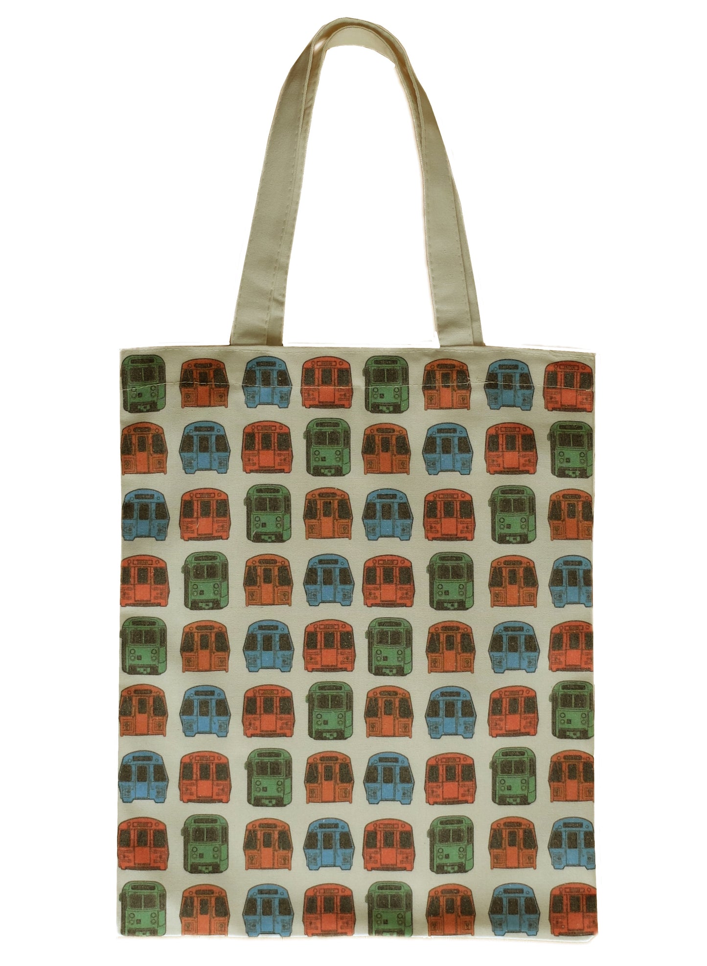 MBTA Boston Vehicles Pattern Canvas Tote