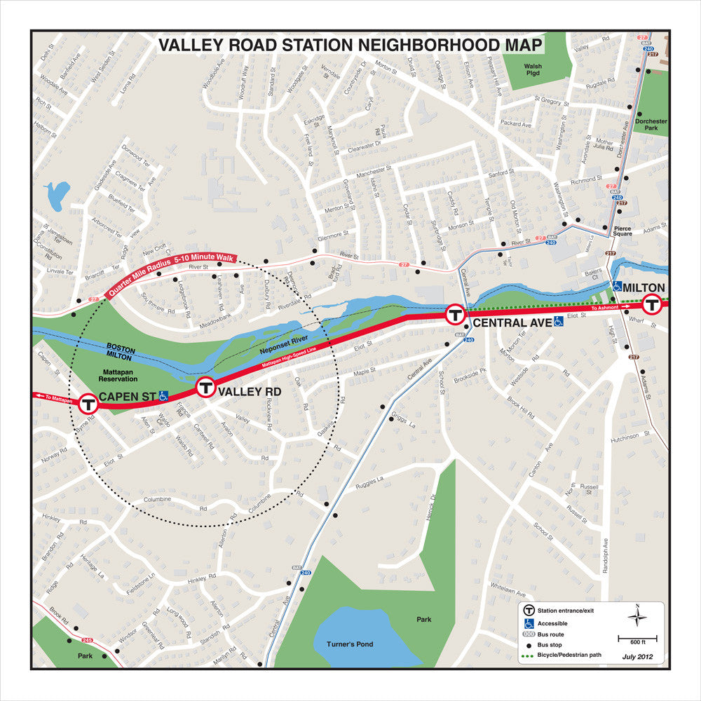 Red Line Station Neighborhood Map: Valley Road (Jul. 2012)