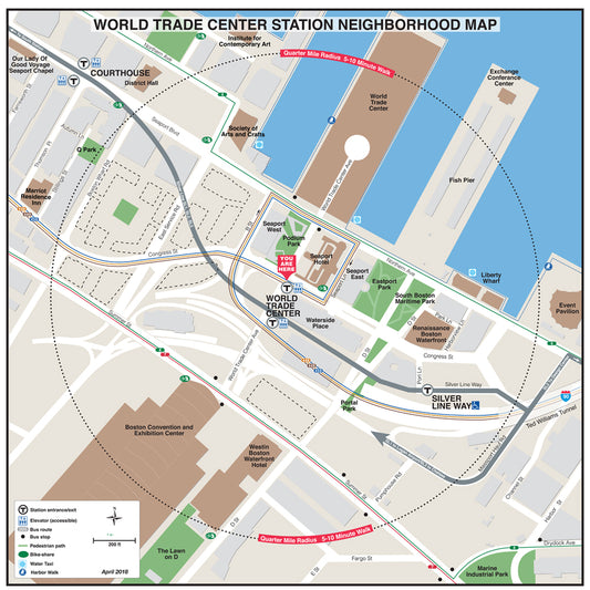 Silver Line Station Neighborhood Map: World Trade Center (Apr. 2018)