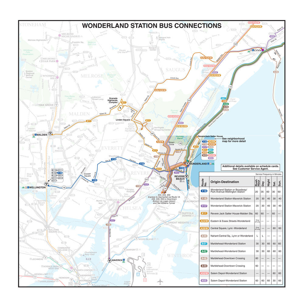 MBTA Wonderland Station Bus Connections Map (Jun. 2012)
