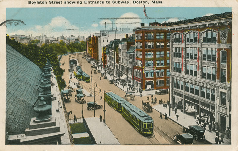 Vintage Postcard: Boylston Street Entrance to Subway