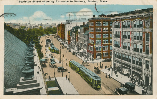 Vintage Postcard: Boylston Street Entrance to Subway