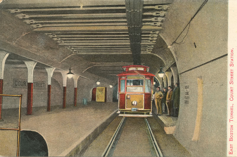 Vintage Postcard: Court Street Station