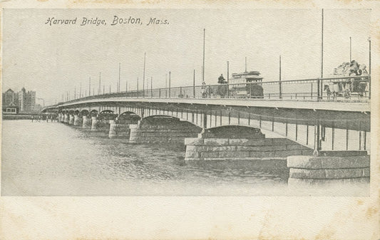 Vintage Postcard: Harvard Bridge