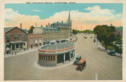 Vintage Postcard: Harvard Square Subway Entrance