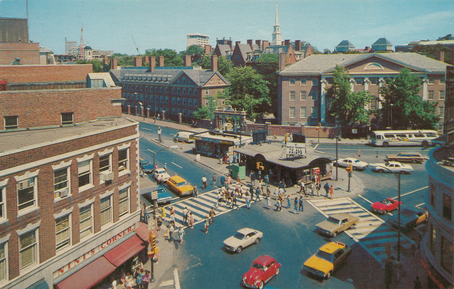 Vintage Postcard: Harvard Square