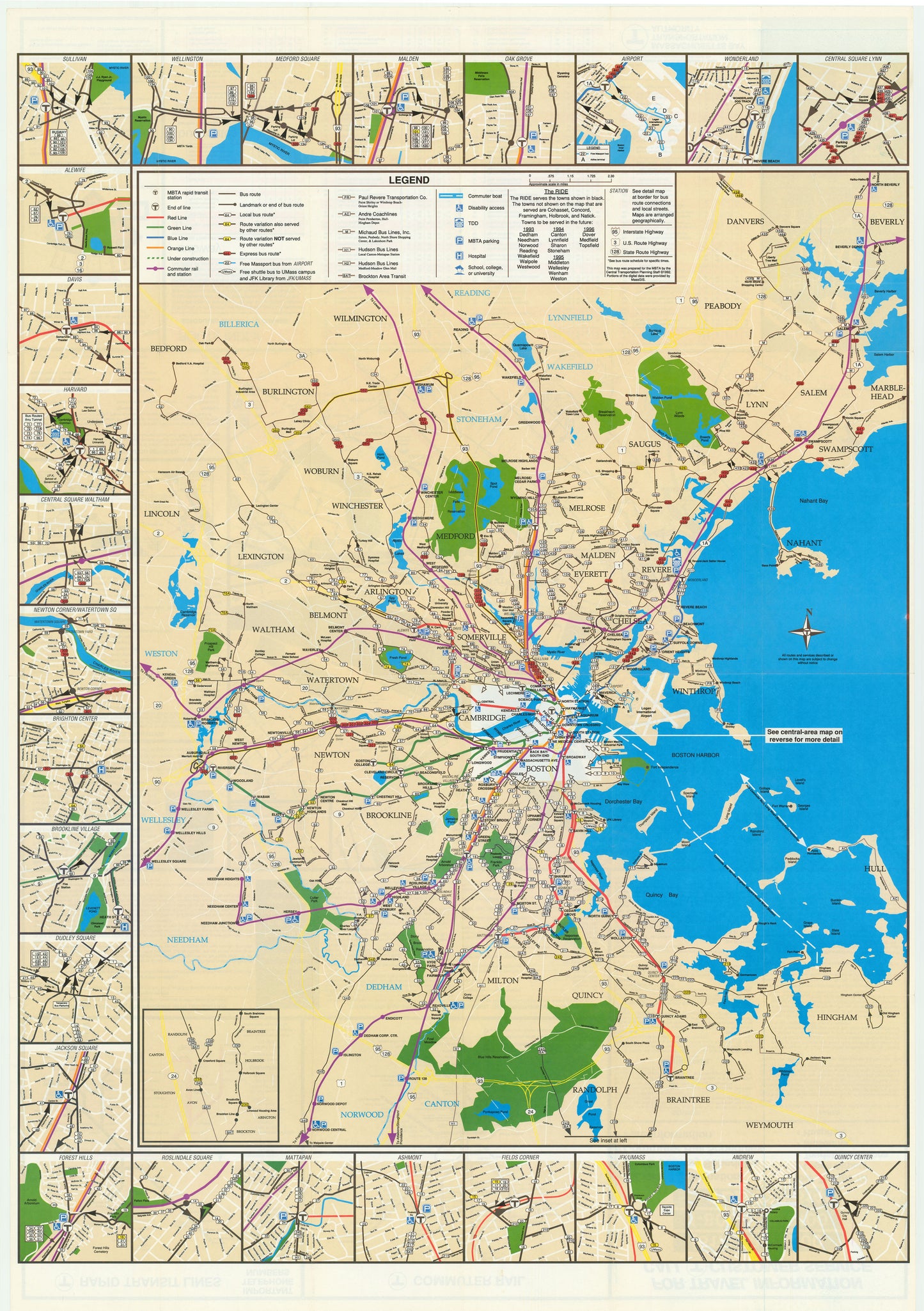 1992 MBTA System Map (Side A)