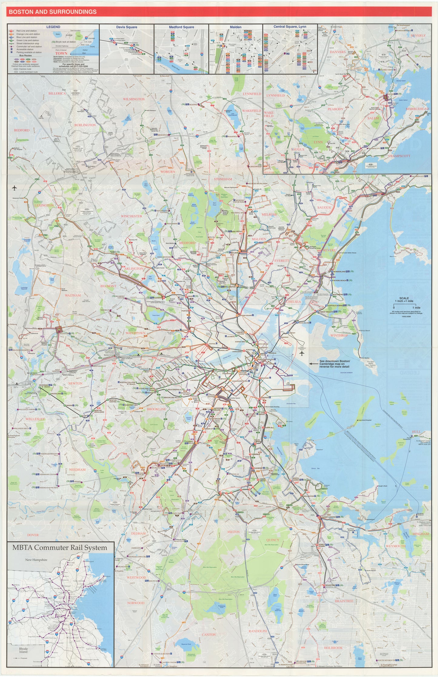 2000 MBTA System Map (Side A)
