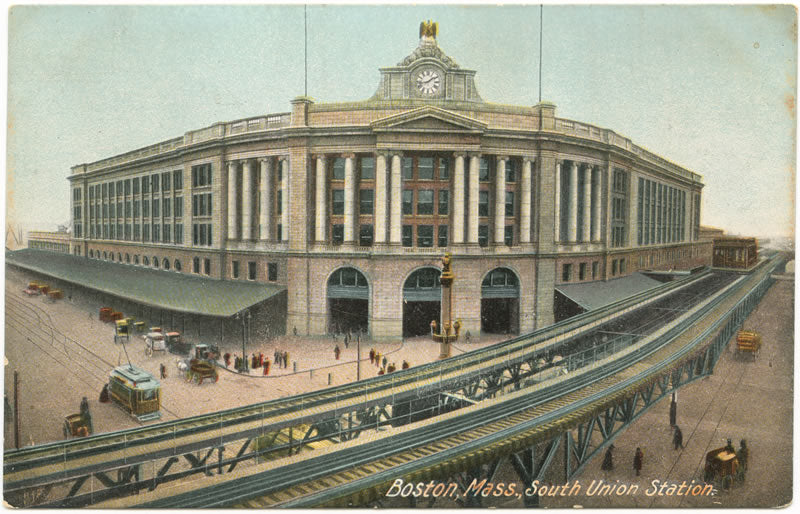 Vintage Postcard: South Station and Atlantic Avenue Elevated