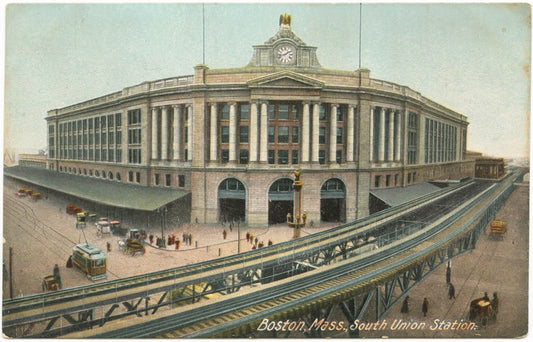 Vintage Postcard: South Station and Atlantic Avenue Elevated