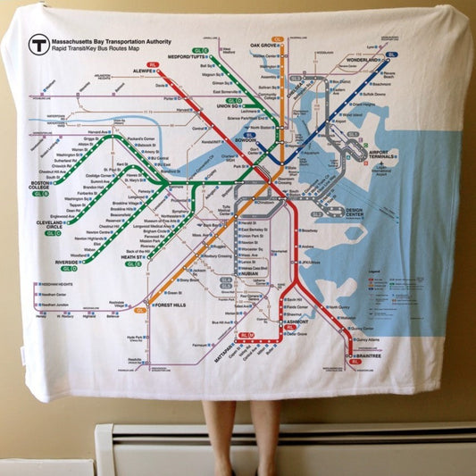 MBTA Map Plush Blanket 2022