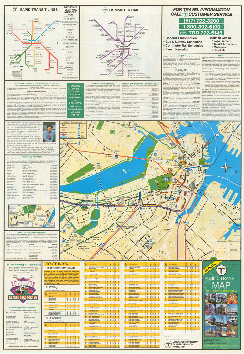 1992 MBTA System Map (Side B)