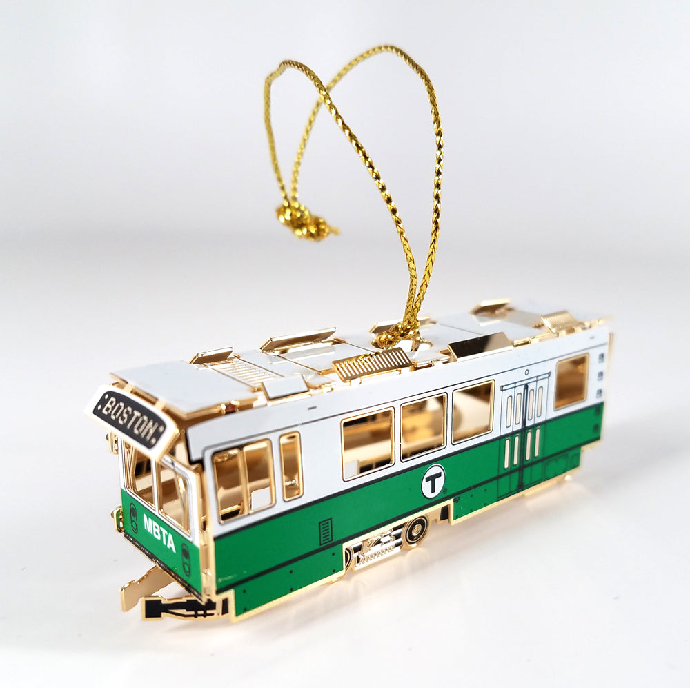 MBTA Green Line Trolley Metal Ornament