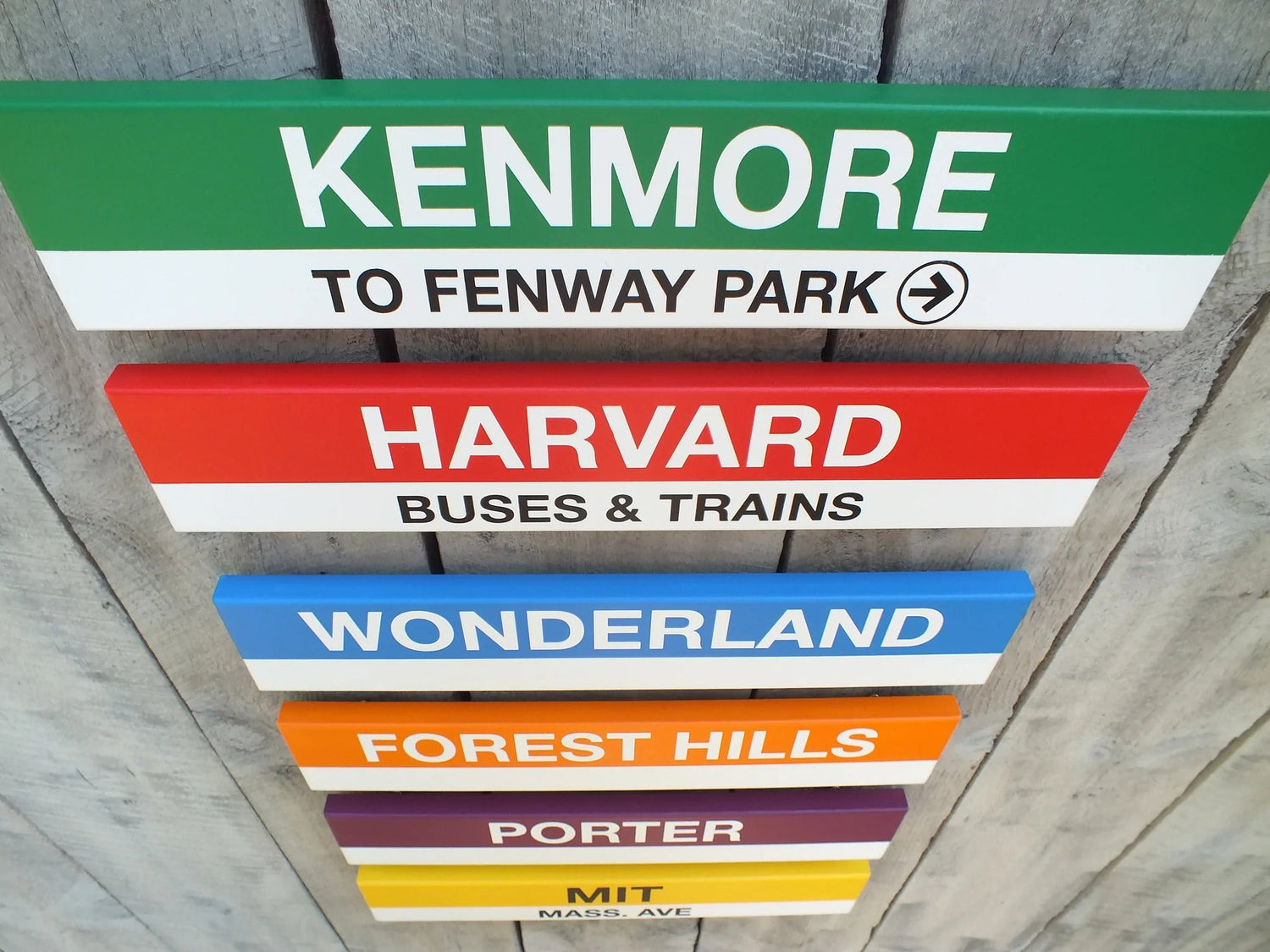 MBTA Replica Wood Station Signs Composite