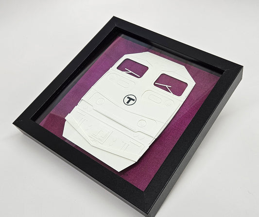 Boston MBTA Commuter Rail Locomotive Framed 3D Paper Art