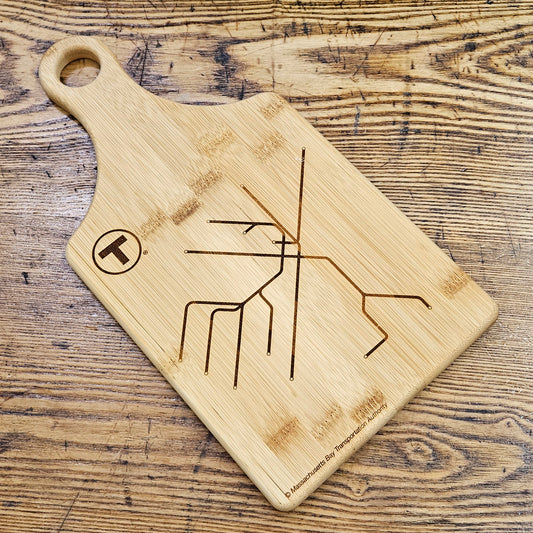 Boston MBTA Map Bamboo Cutting Board (Small)