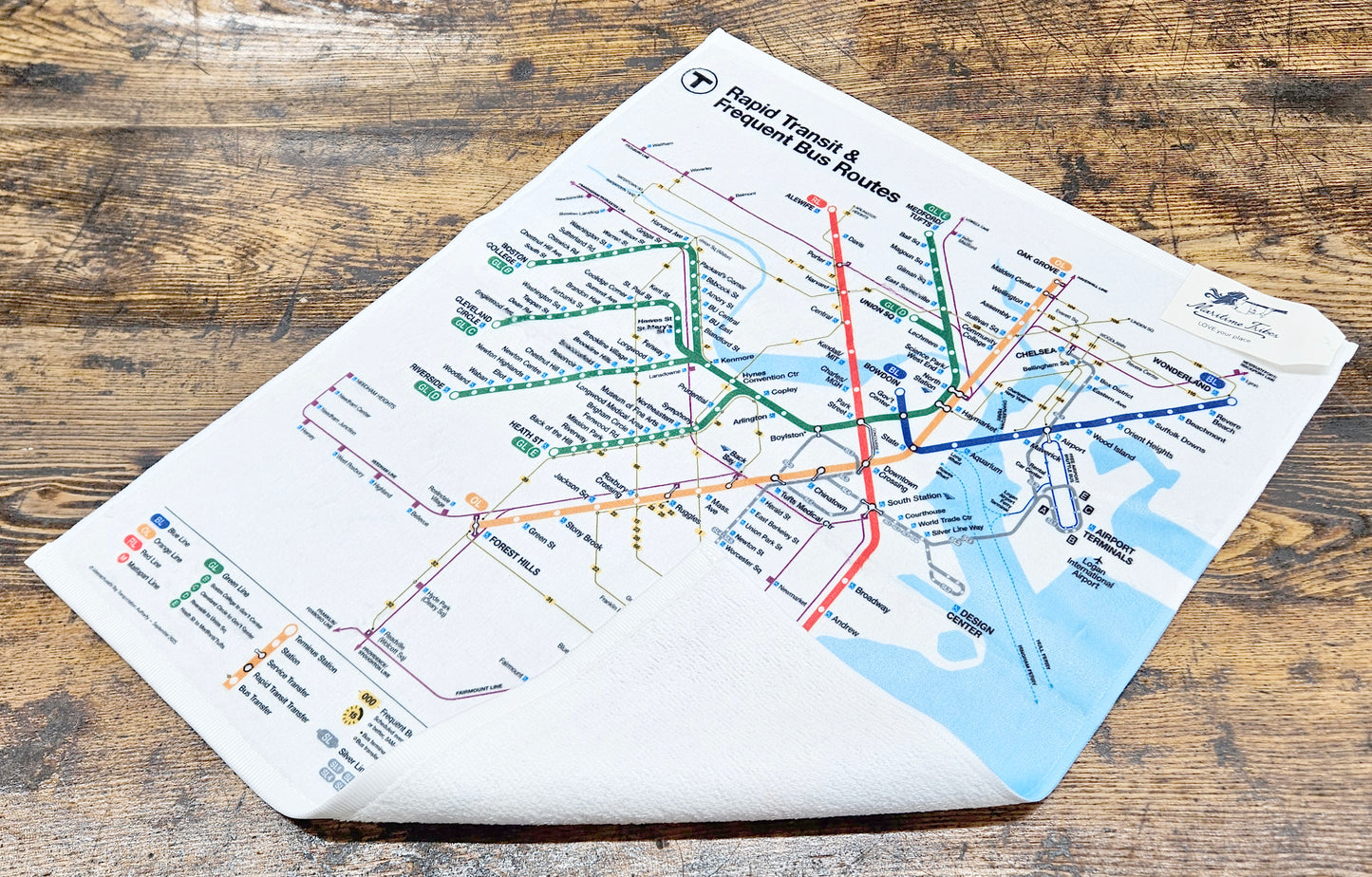 Boston MBTA Map Hand Towel
