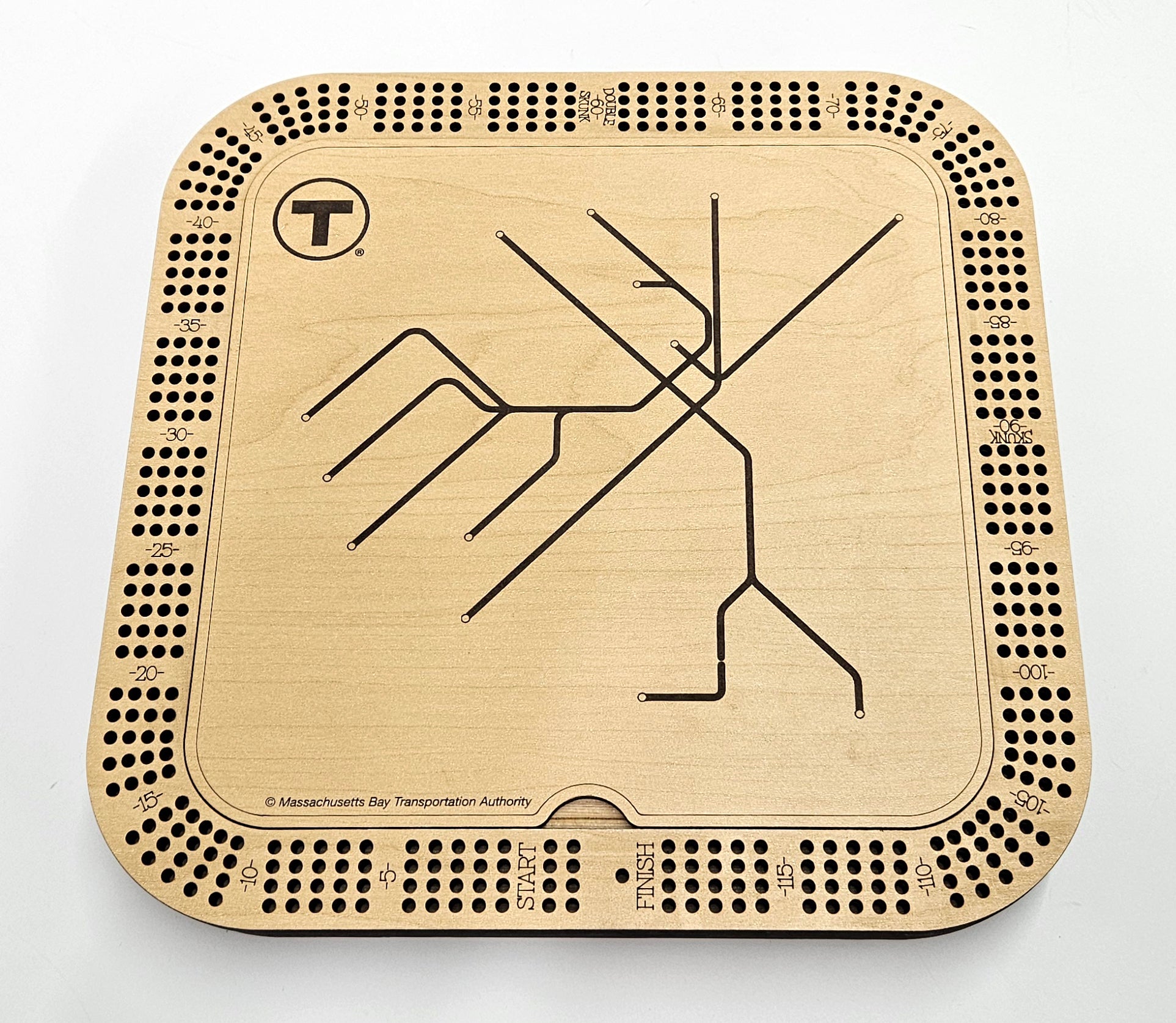 Boston MBTA Map Cribbage Board Set – MBTAgifts