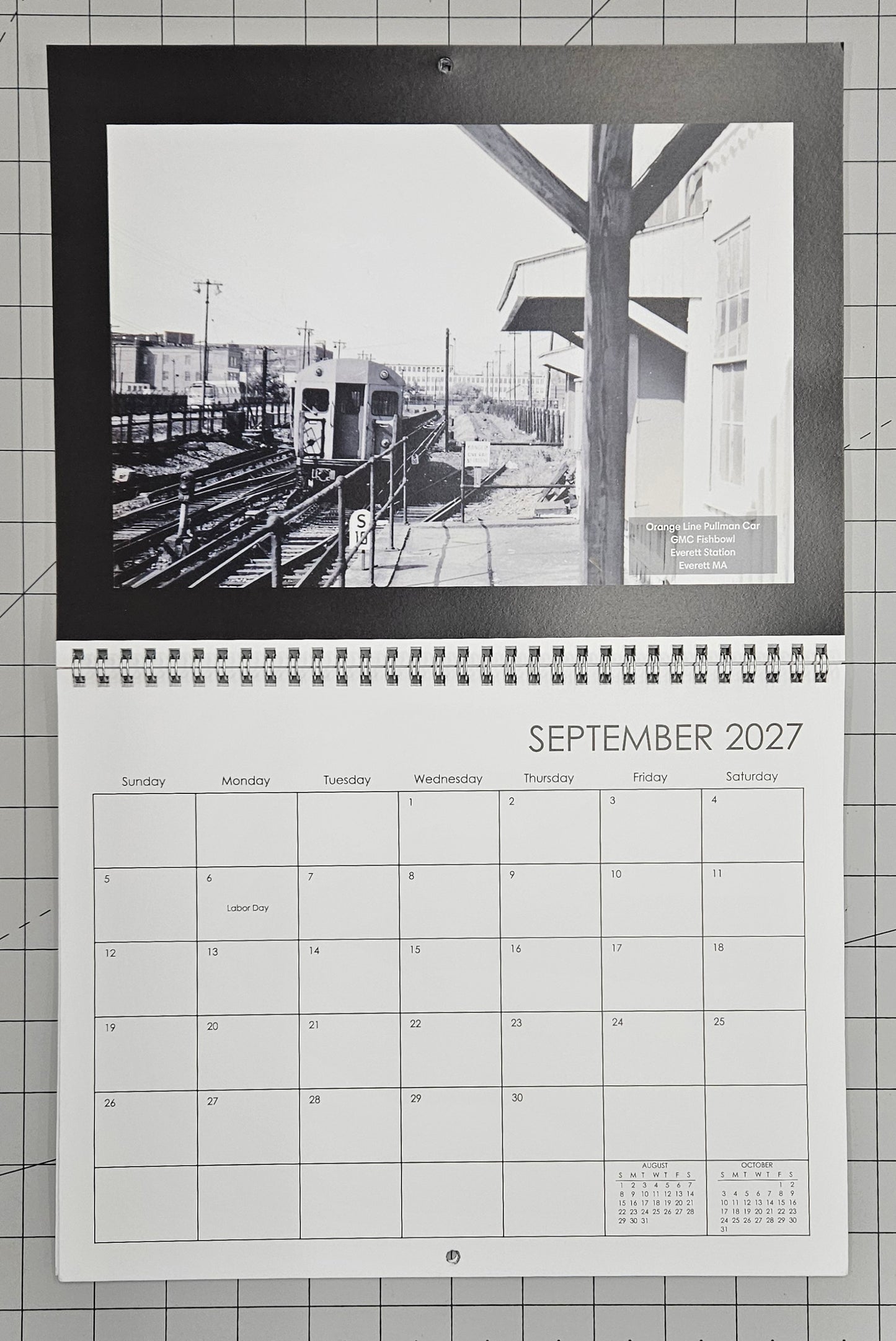 2027 Boston MBTA Transit Vehicle Photographs Wall Calendar