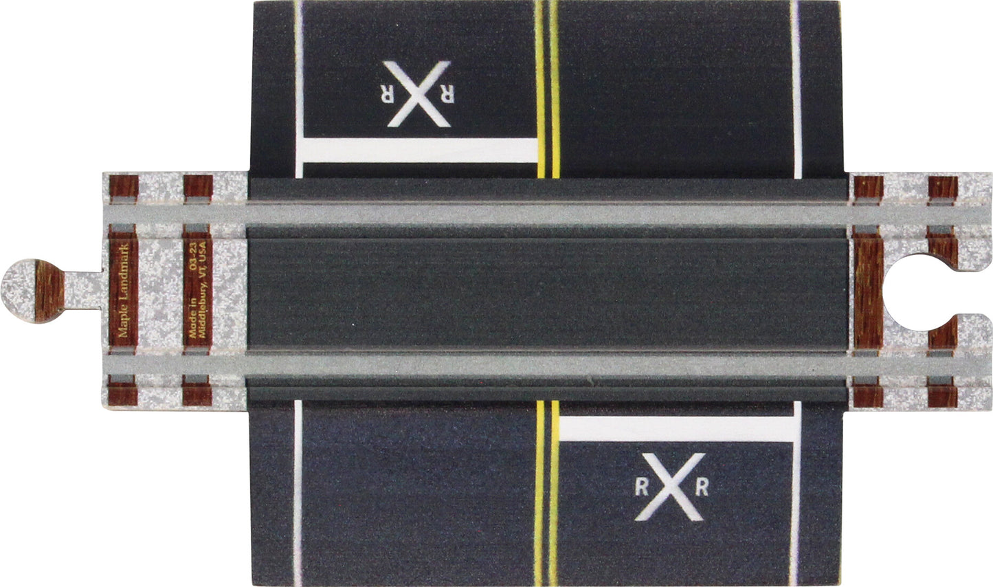 Wooden Toy Train Track with Street Crossing