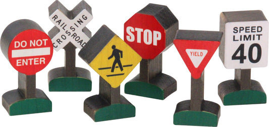 Wooden Toy Train Road Signs