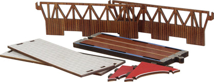 Wooden Toy Train Take-Apart Covered Bridge