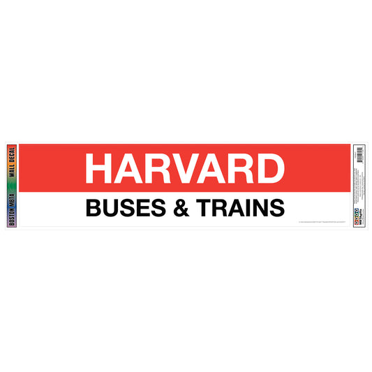 Boston Harvard Red Line Station Vinyl Wall Decal 24"