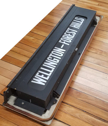 Orange Line Subway Car Roll Sign Case with Curtain