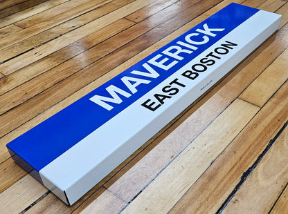 Boston MBTA Blue Line Replica Metal Station Signs (29")
