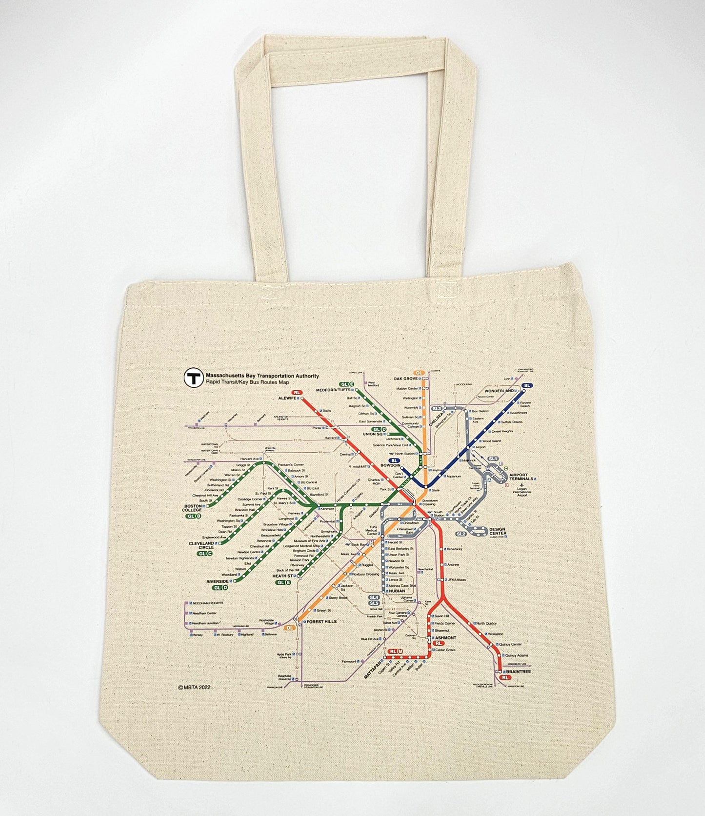 Boston MBTA Map Canvas Tote Bag