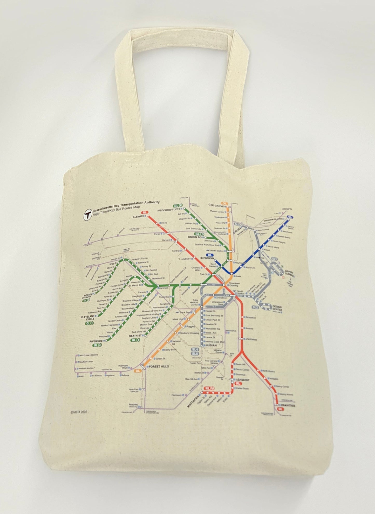 Boston MBTA Map Canvas Tote Bag