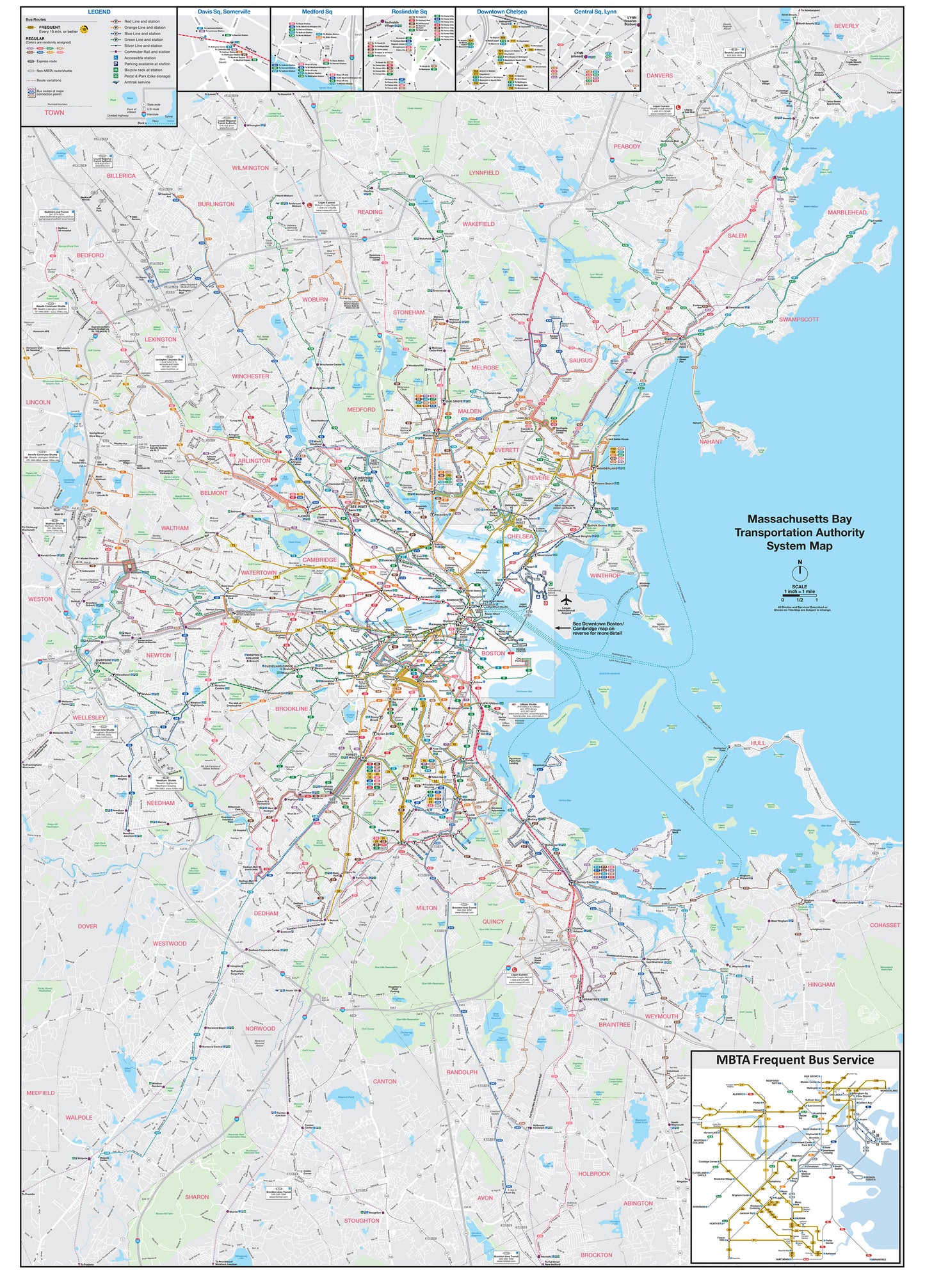 2025 MBTA System Map (Side A)