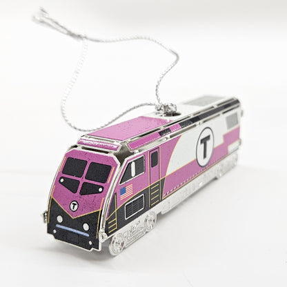 Boston MBTA Commuter Rail Locomotive Metal Ornament