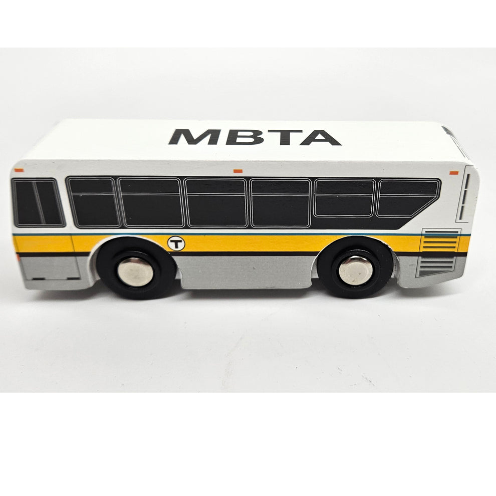 Boston MBTA Wooden Toy Bus (XDE40) (Runs on Wooden Train Tracks ...