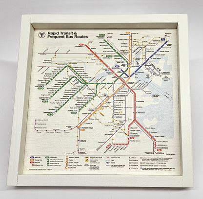 Boston MBTA Map Wood Tray/Wall Art (13"x13")