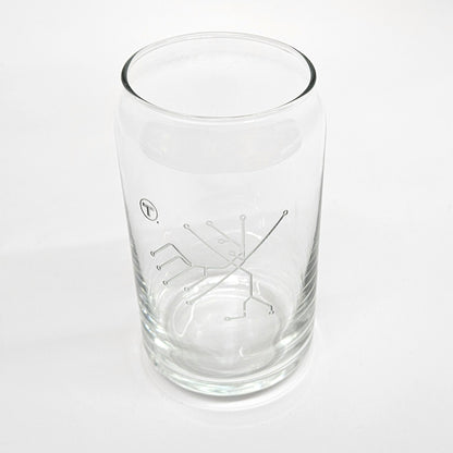 Boston MBTA Rapid Transit Map Can-Shaped Glass