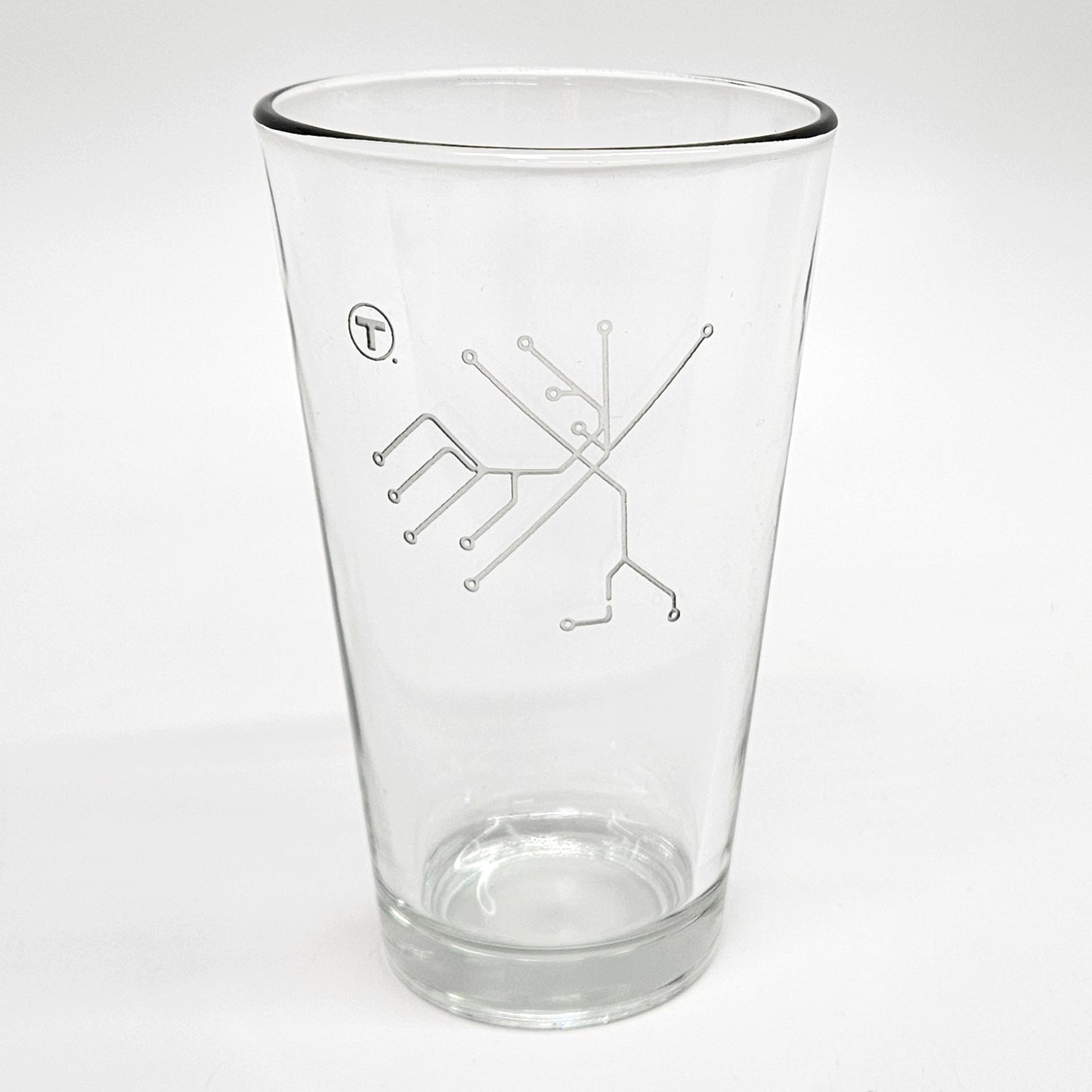 Boston MBTA Rapid Transit Map Pint Glass