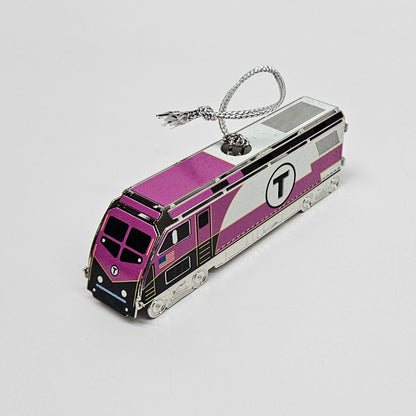 Boston MBTA Commuter Rail Locomotive Metal Ornament