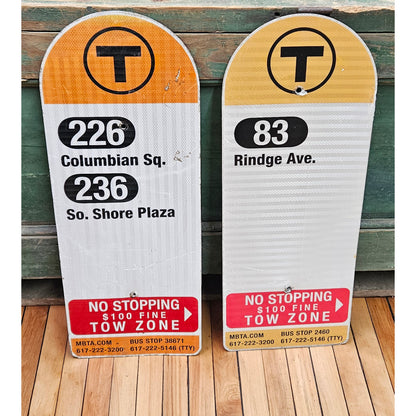 Decommissioned MBTA Bus Stop Signs: 83; 225; 236