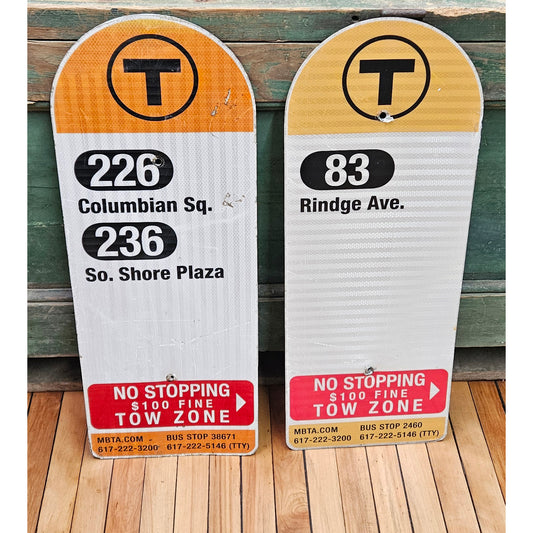 Decommissioned MBTA Bus Stop Signs: 83; 225; 236