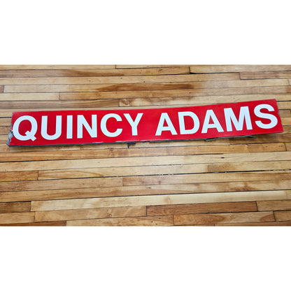Decommissioned MBTA Sign: Quincy Adams Station 65"x9" Ribbon (Red Only)