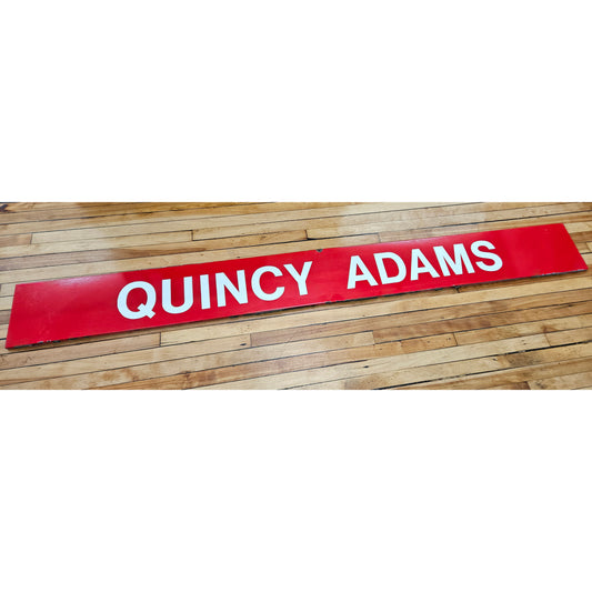 Decommissioned MBTA Sign: Quincy Adams Station 96"x10" Ribbon (Red Only)